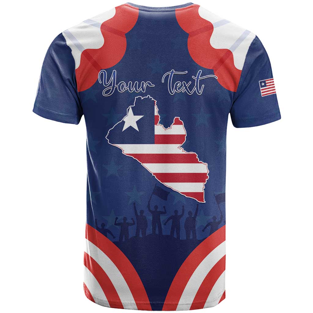 Personalized Liberia Flag Day T shirt One Flag One People LT15