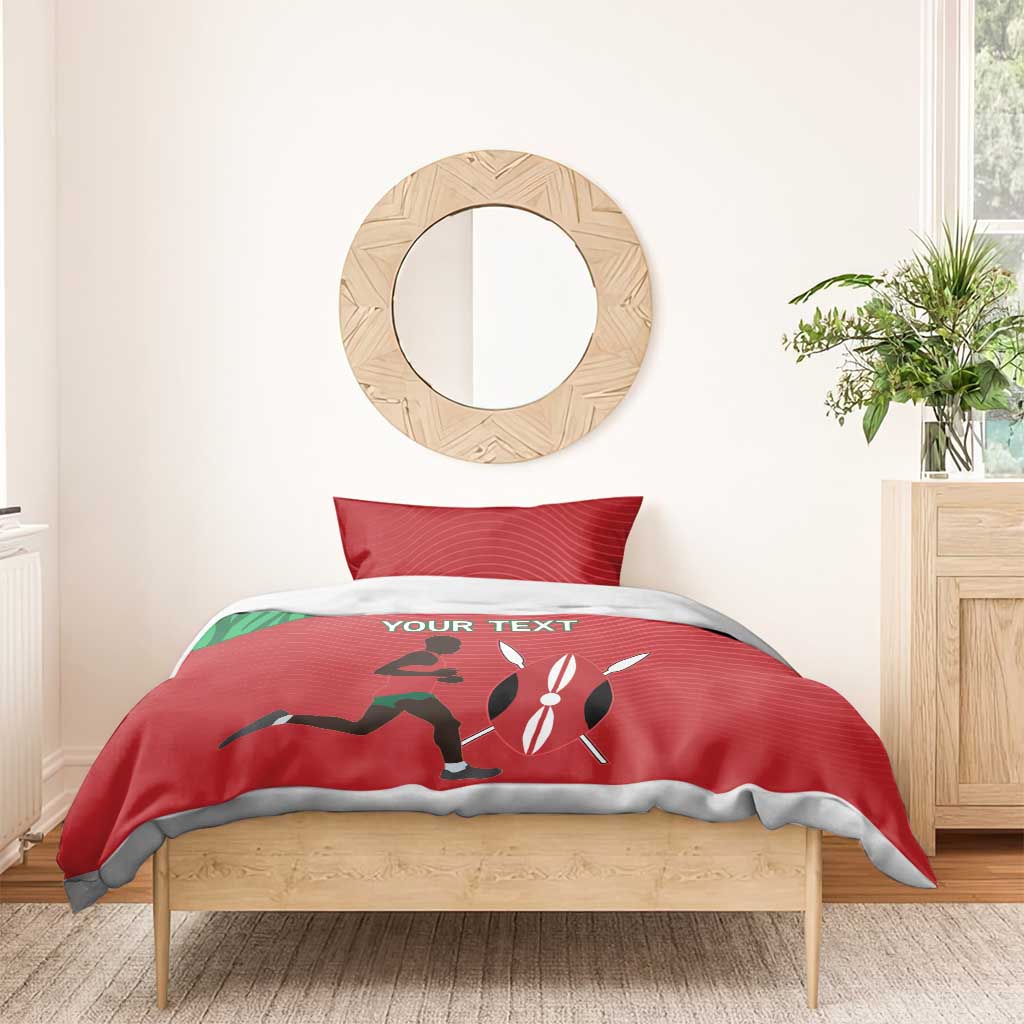 Custom Afro Athletics Kenya Bedding Set Kenyan Runner - Maasai Shield LT15
