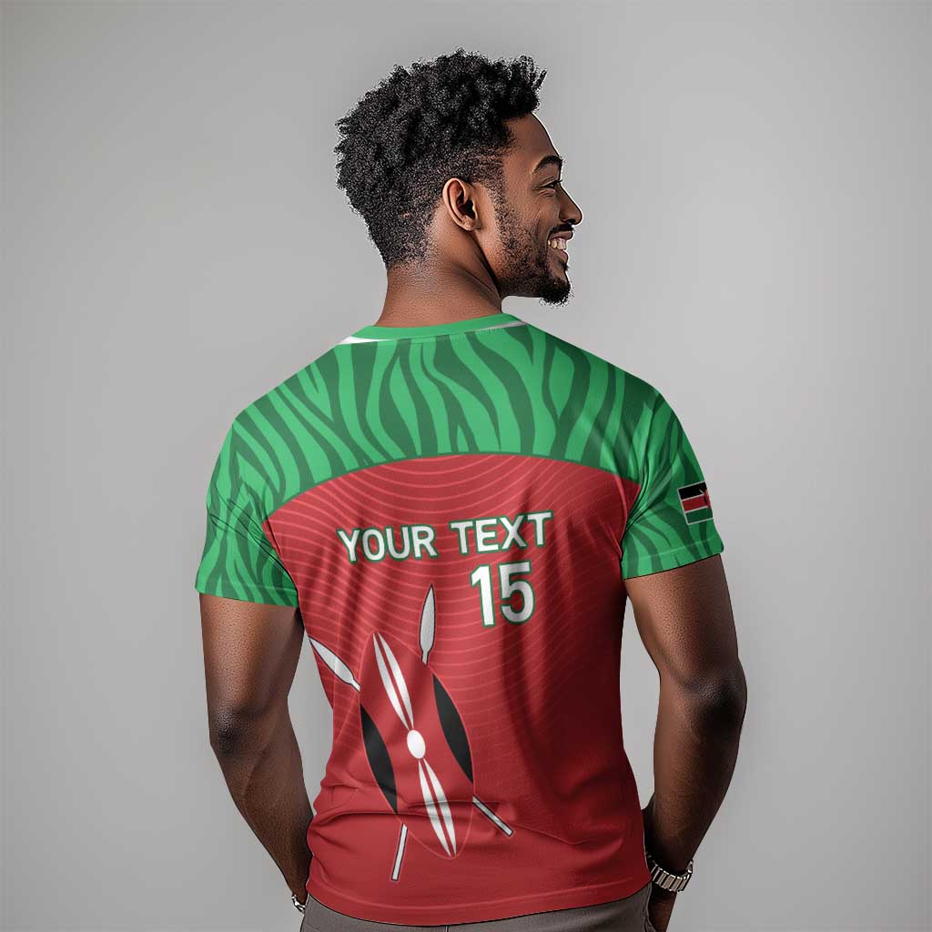 Custom Afro Athletics Kenya T shirt Kenyan Runner - Maasai Shield LT15