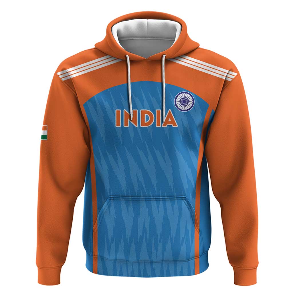 Custom India Cricket Hoodie Go Men in Blue LT15