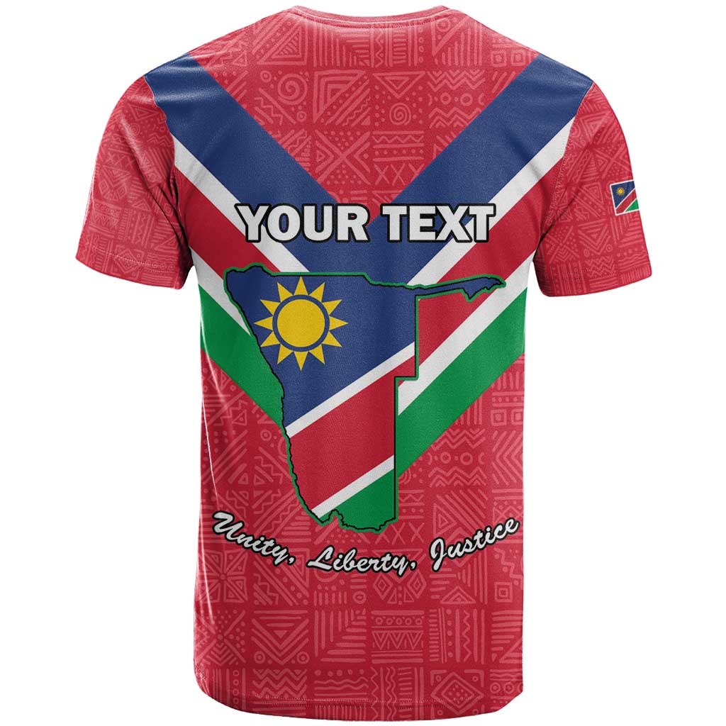 Personalised Namibia T shirt Coat Of Arms With Flag Map - Happy Independence Day LT15