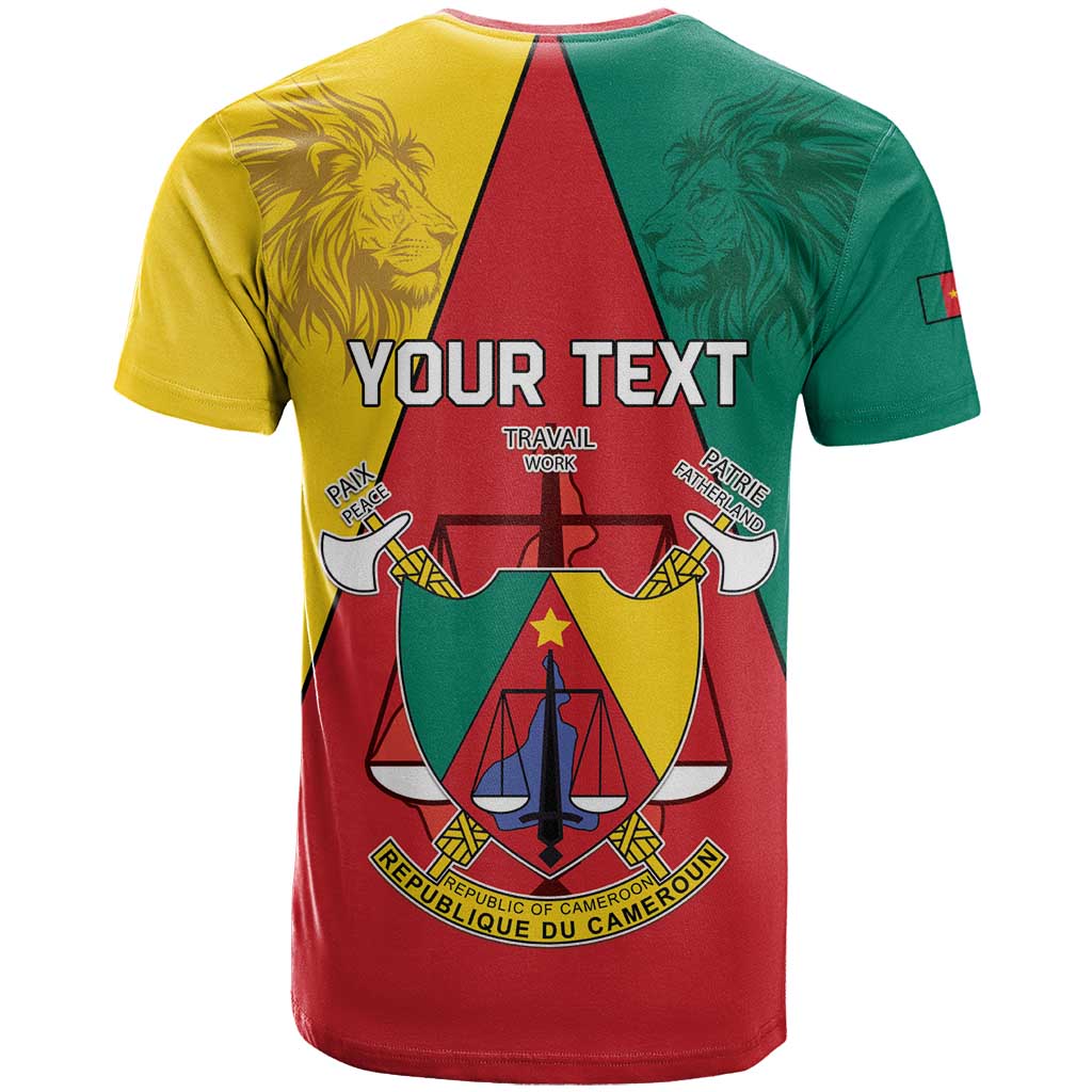Personalised Cameroon National Day T shirt Lion Mix Coat Of Arms Style LT15