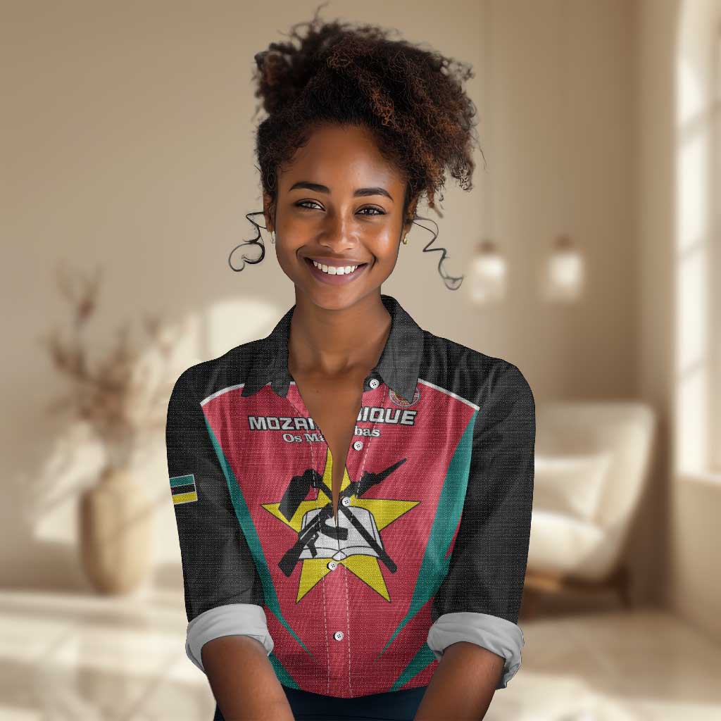 Afro Mozambique Football Custom Women Casual Shirt Go Os Mambas LT15