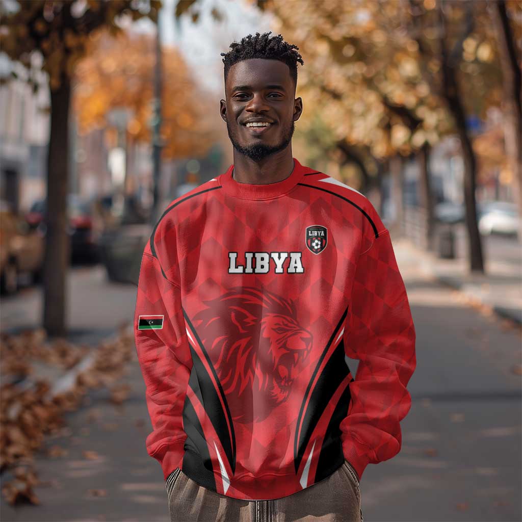 Afro Libya Football Custom Sweatshirt Barbary Lion - Sporty Style LT15