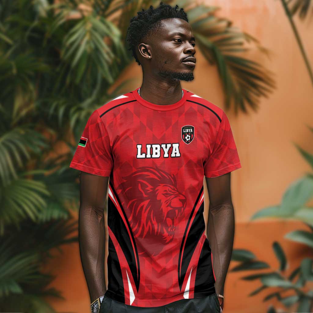 Afro Libya Football Custom T shirt Barbary Lion - Sporty Style LT15