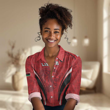 Afro Libya Football Custom Women Casual Shirt Barbary Lion - Sporty Style LT15
