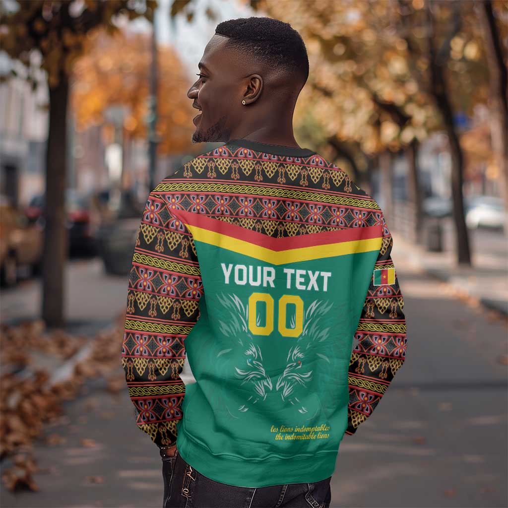 Custom Cameroun Football Sweatshirt Allez Les Lions Indomptables LT15