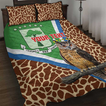 Personalised Equatorial Guinea Quilt Bed Set Bubo Poensis With Coat Of Arms LT15