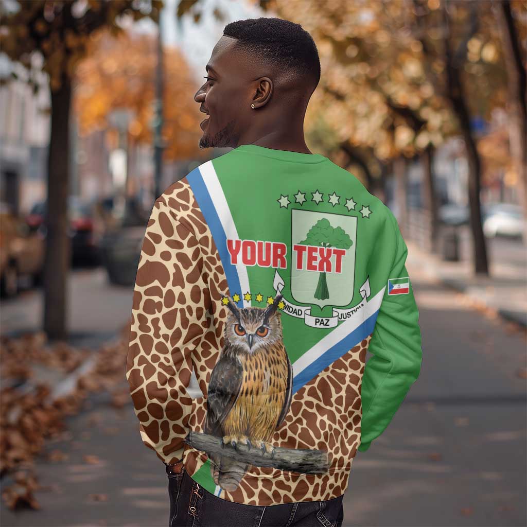 Personalised Equatorial Guinea Sweatshirt Bubo Poensis With Coat Of Arms LT15