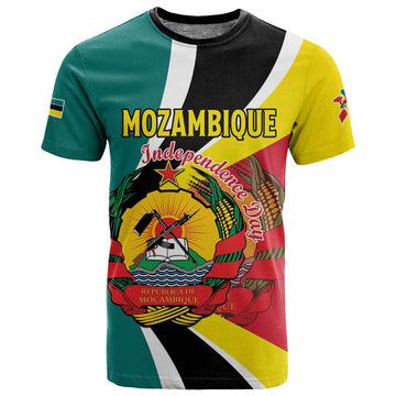 Personalized Mozambique Independence Day T shirt Coat Of Arms - Flag Style LT15