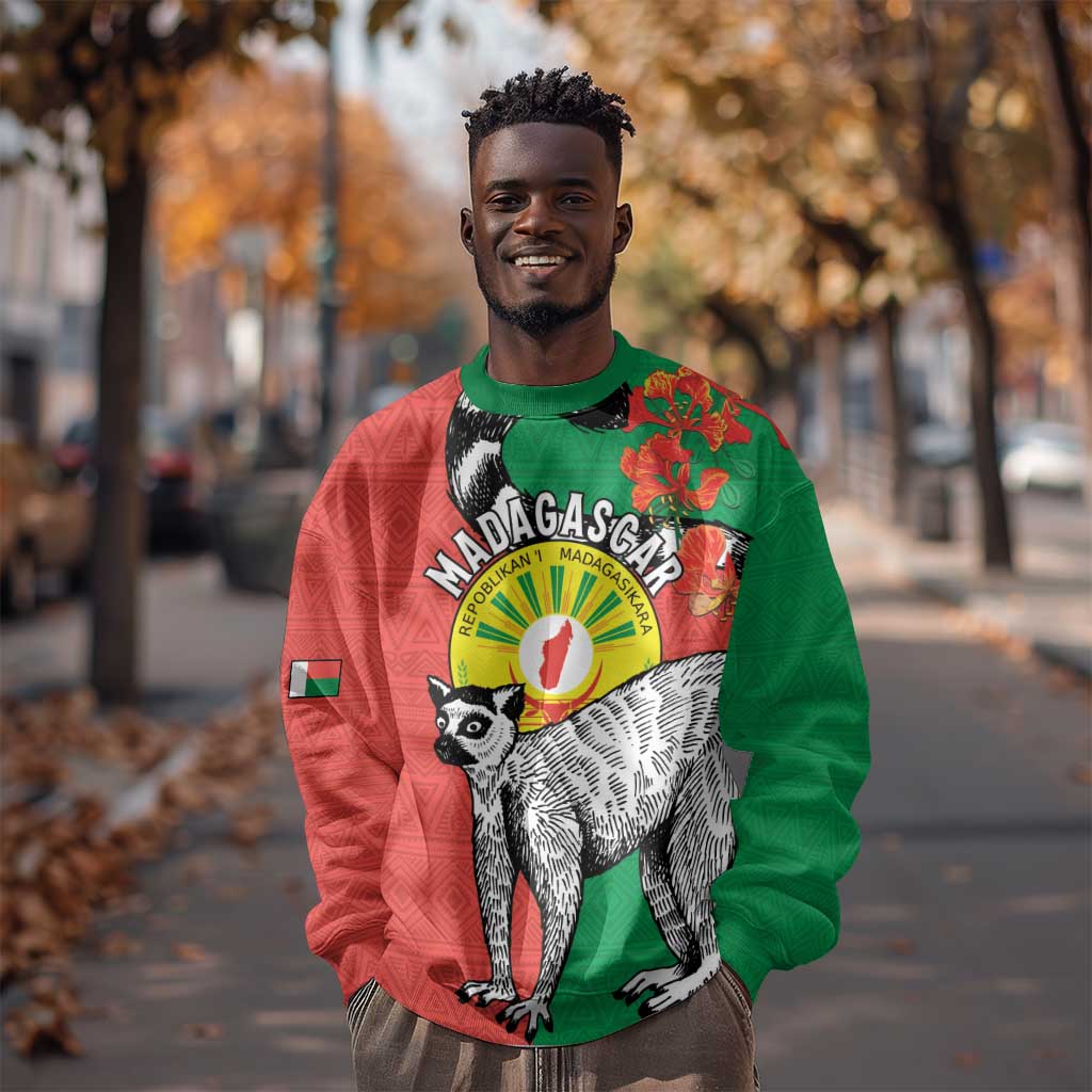 Happy Madagasikara Independence Day Sweatshirt Ring-Tailed Lemur With Seal LT15