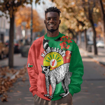 Happy Madagasikara Independence Day Sweatshirt Ring-Tailed Lemur With Seal LT15