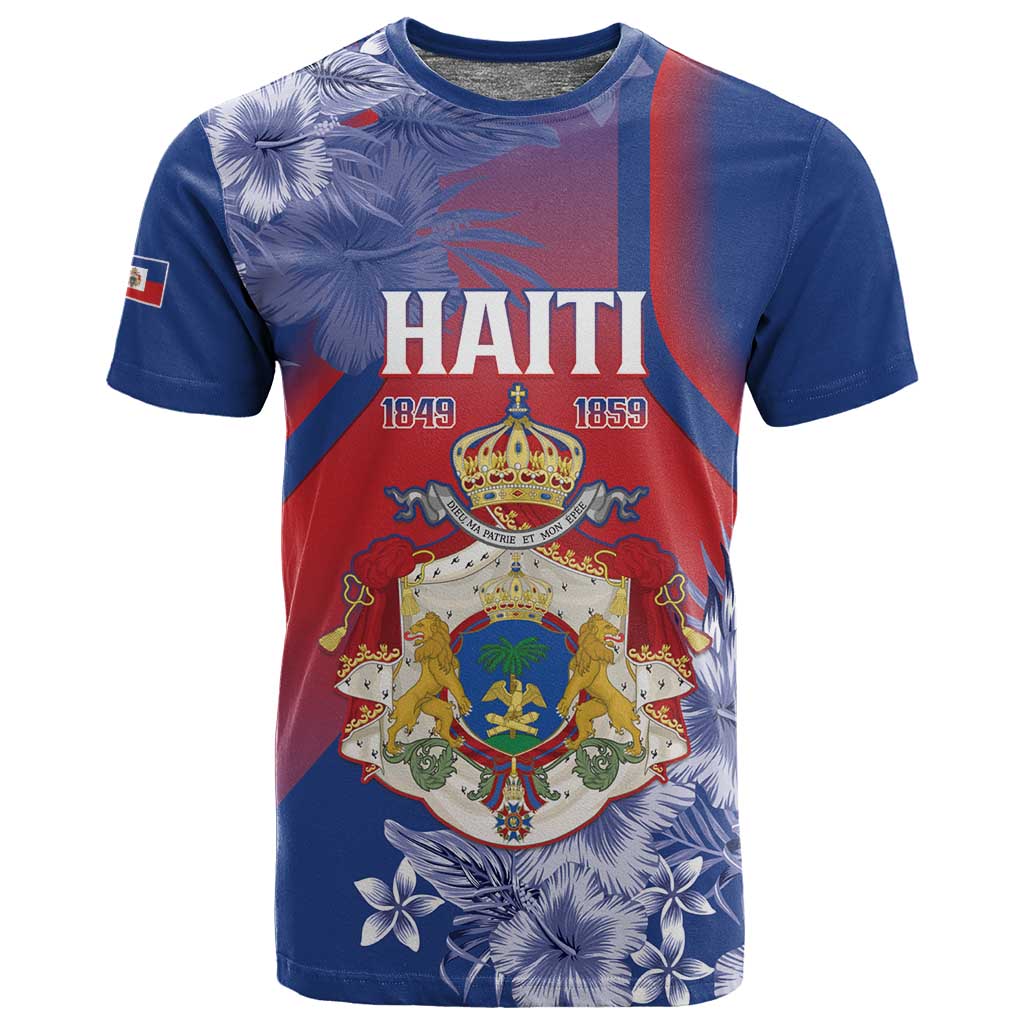 Personalized Second Anpi an Ayiti T shirt Imperial Haiti Coat Of Arms Tropical Flowers LT15