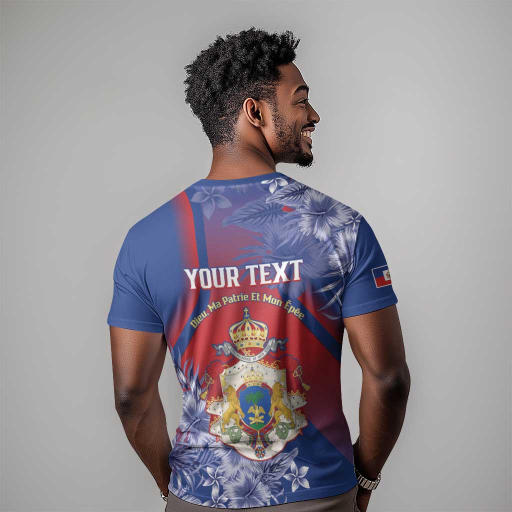 Personalized Second Anpi an Ayiti T shirt Imperial Haiti Coat Of Arms Tropical Flowers LT15
