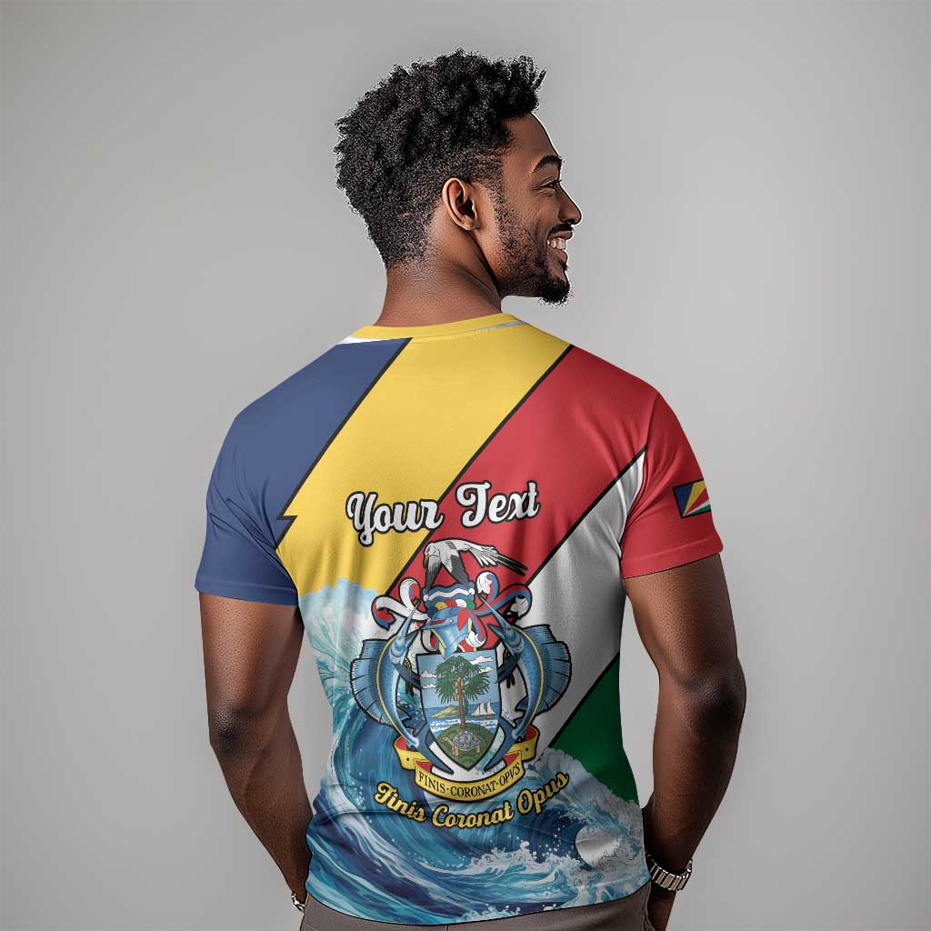 Personalised Afro Seychelles T shirt Sailfish With Coat Of Arms LT15
