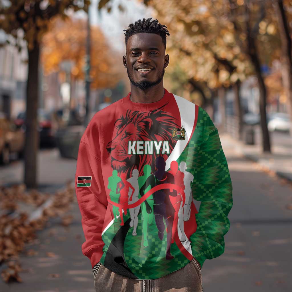 Personalised Athletics Kenya Sweatshirt Kente Pattern LT15