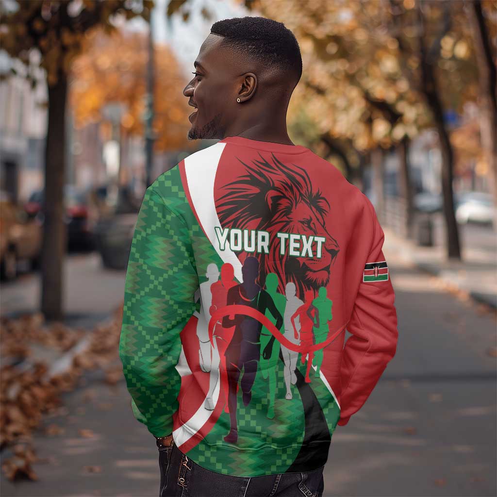 Personalised Athletics Kenya Sweatshirt Kente Pattern LT15