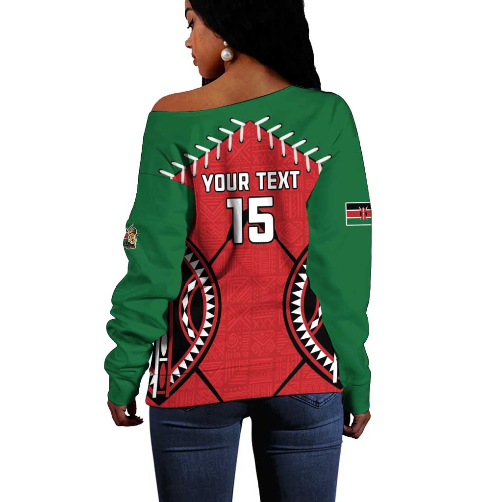 Custom Kenya Rugby Off Shoulder Sweater We Are Simbas LT15