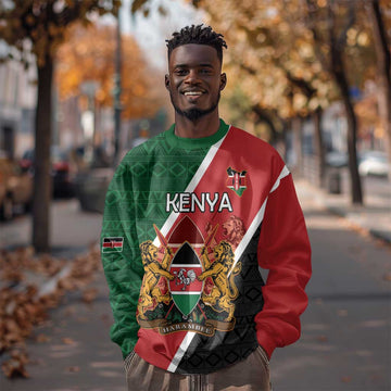 Personalised Kenya Sweatshirt Flag Style - African Pattern LT15
