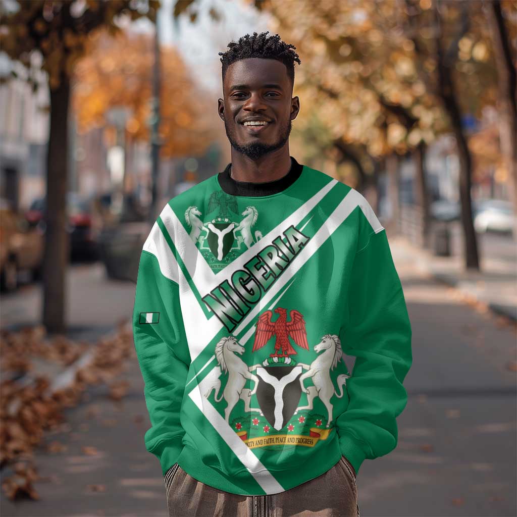 Nigeria Coat Of Arms Sporty Style Sweatshirt LT15