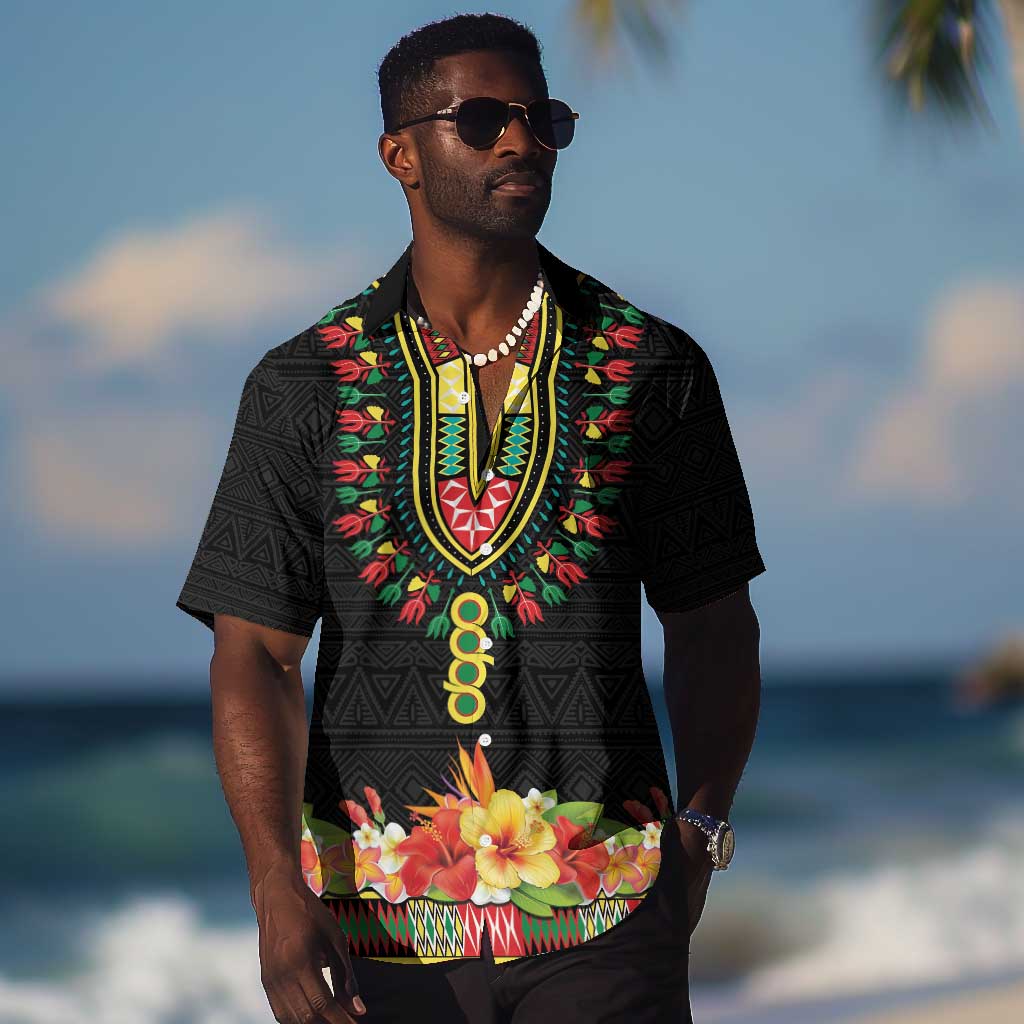 Personalized Afro Hibiscus Tropical Hawaiian Shirt Dashiki African Pattern LT15