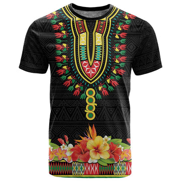 Personalized Afro Hibiscus Tropical T shirt Dashiki African Pattern LT15