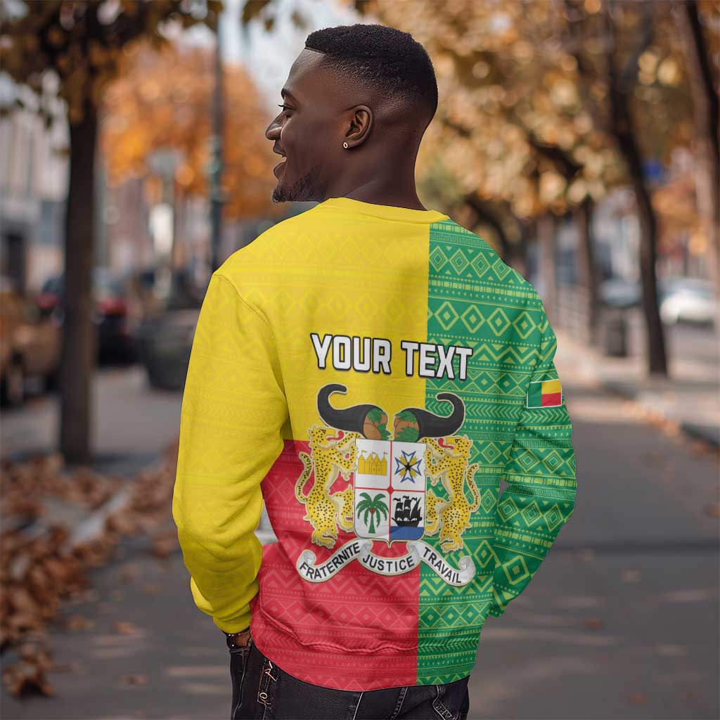 Personalised Afro Benin Sweatshirt Flag Style - African Pattern LT15