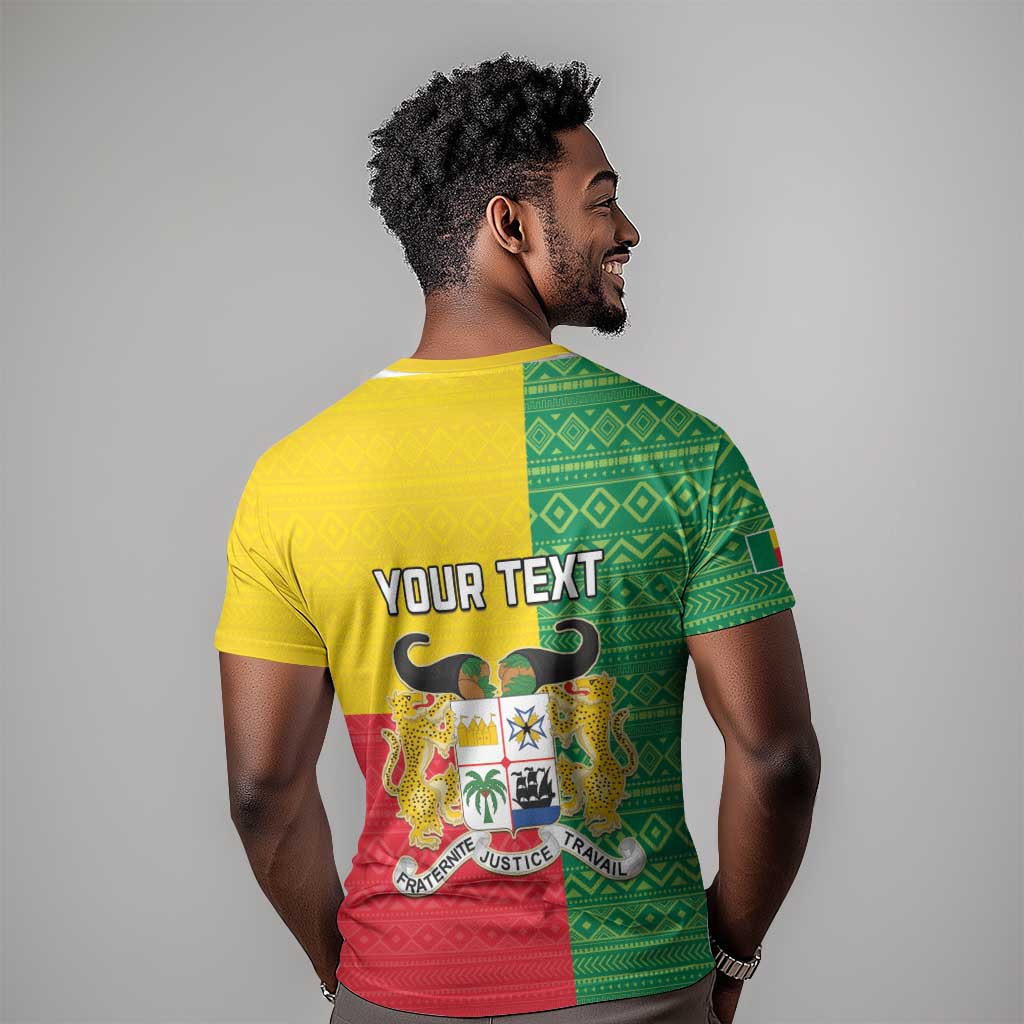 Personalised Afro Benin T shirt Flag Style - African Pattern LT15
