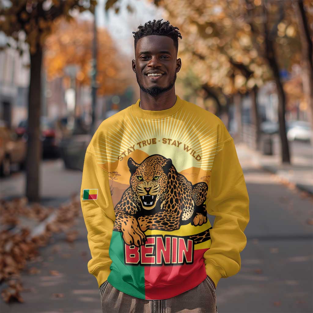 Personalised Afro Benin Leopard Sweatshirt Stay True - Stay Wild LT15