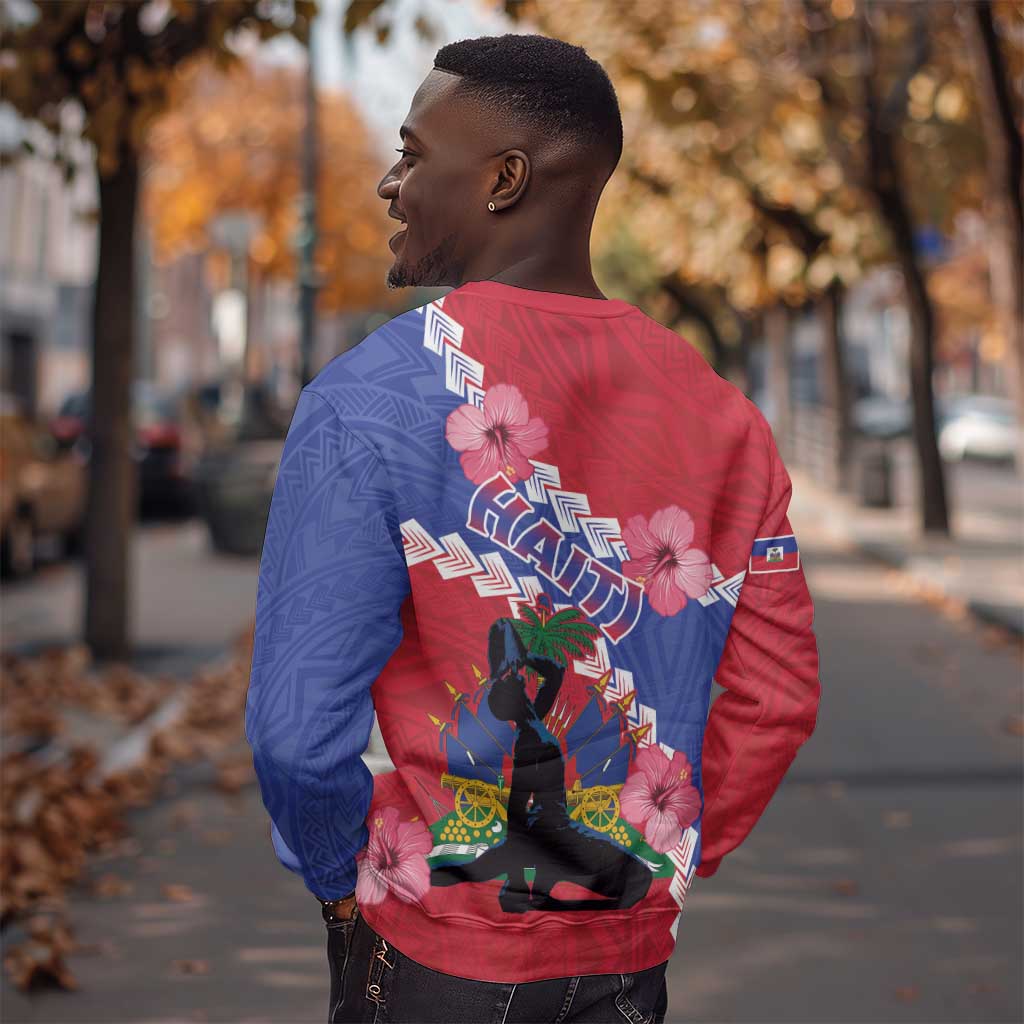 Haiti Neg Maron Sweatshirt Coat Of Arms - Hisbicus Polynesian LT15