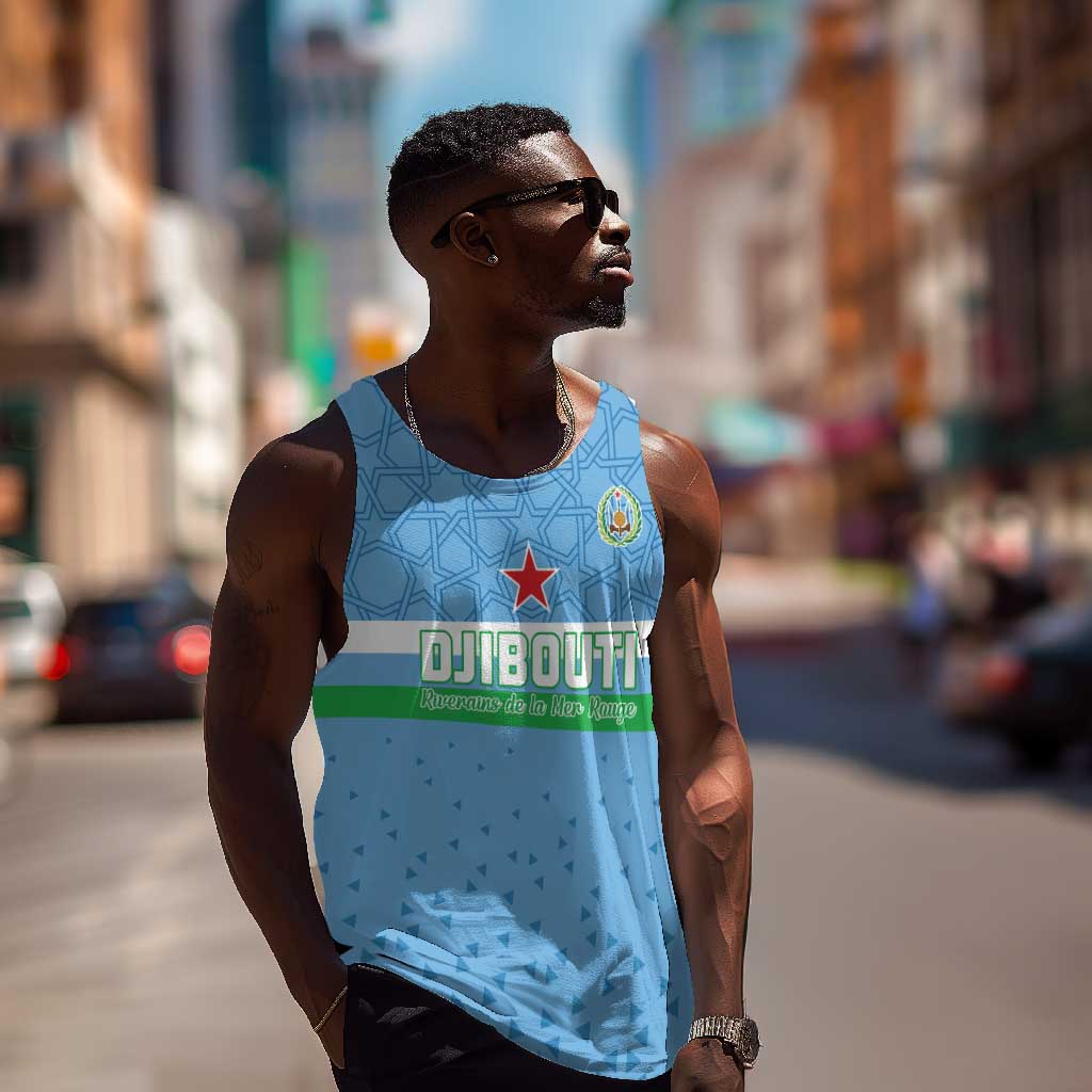 Custom Djibouti Football Men Tank Top Go Champions LT15