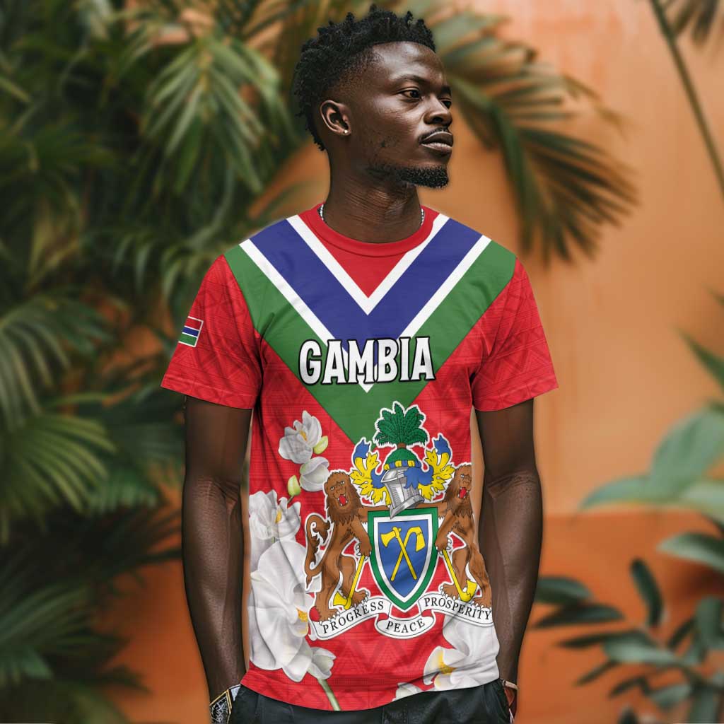 Personalized Gambia T shirt Coat Of Arms - African Pattern LT15
