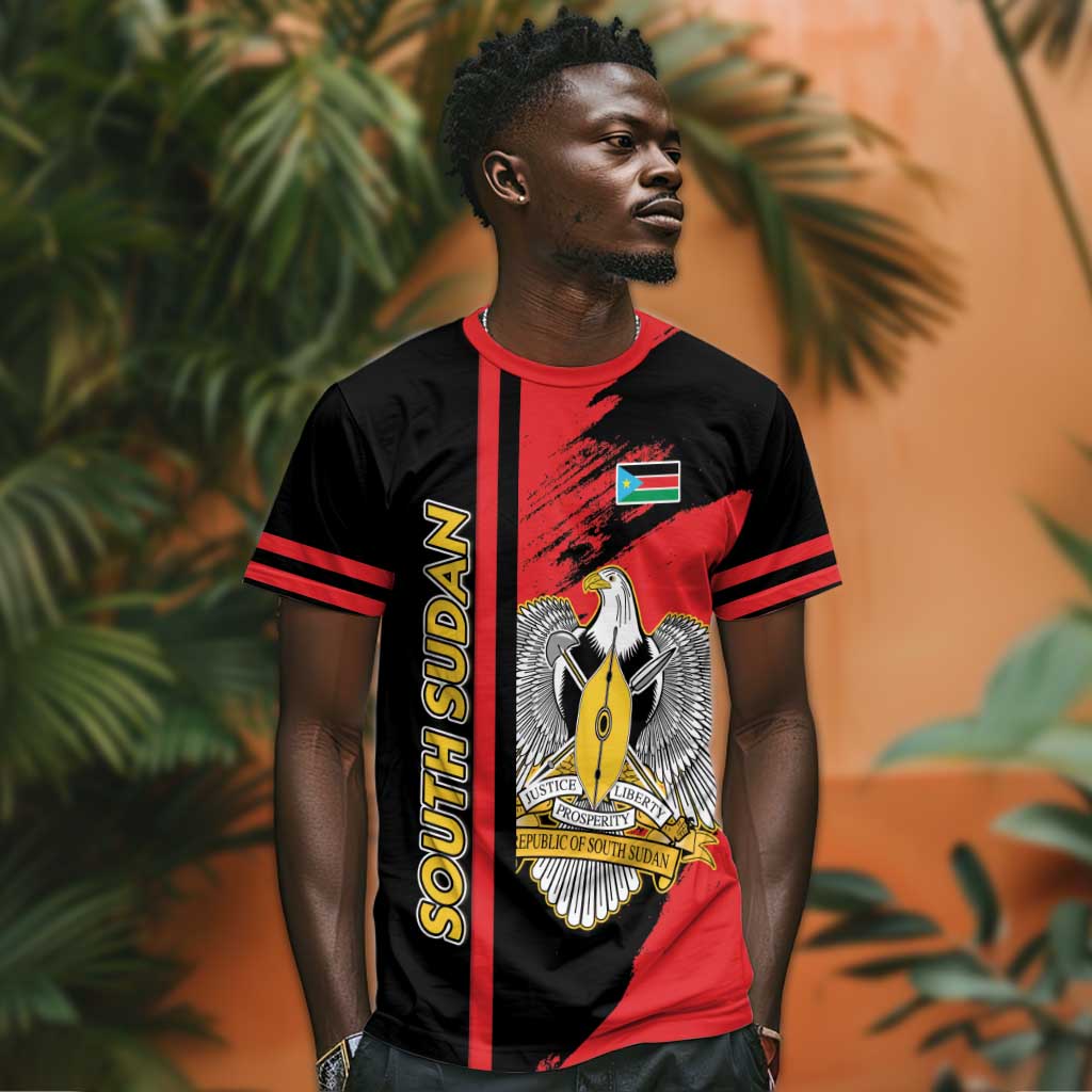 Personalized South Sudan With Coat Of Arms T shirt Sporty Style LT15