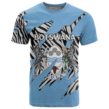 Personalized Lefatshe la Botswana T shirt Coat Of Arms - African and Zebra Patterns LT15