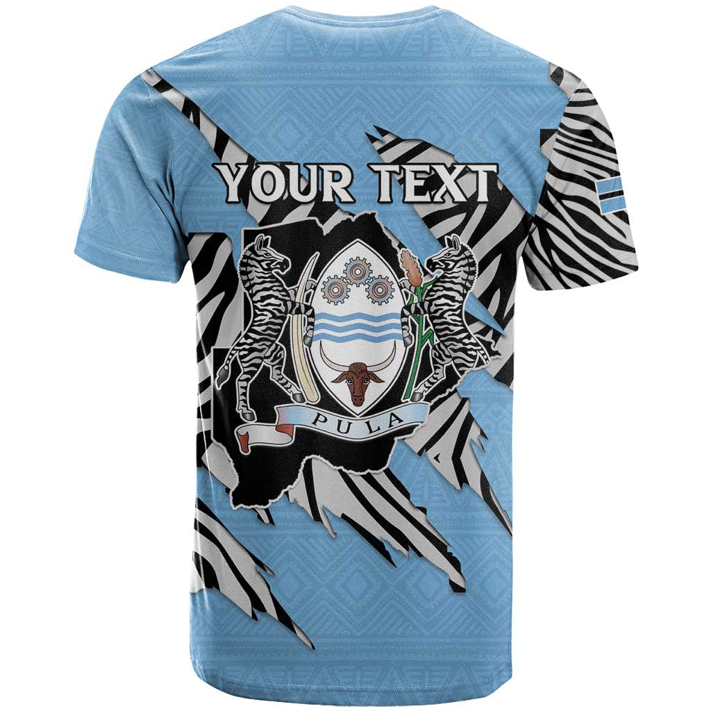 Personalized Lefatshe la Botswana T shirt Coat Of Arms - African and Zebra Patterns LT15