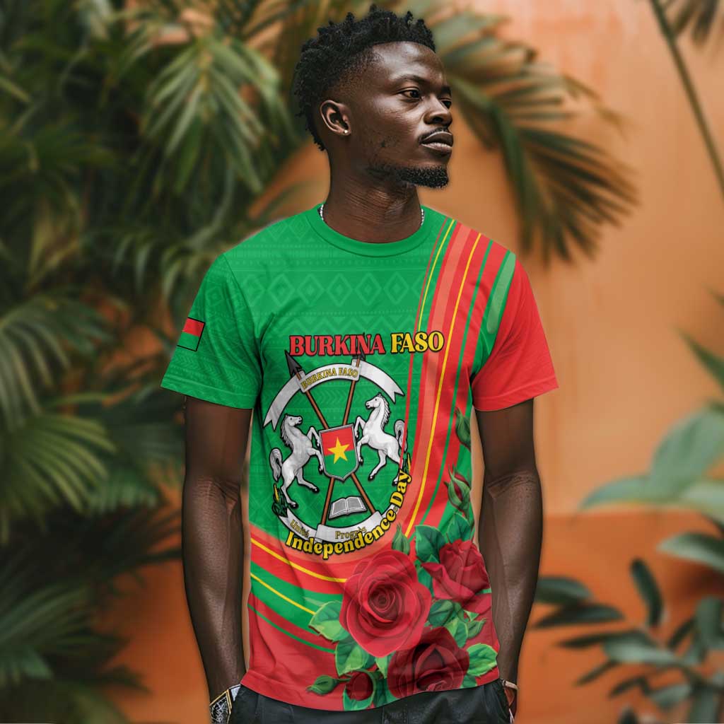 Personalised Burkina Faso Independence Day T shirt Coat Of Arms African Pattern LT15