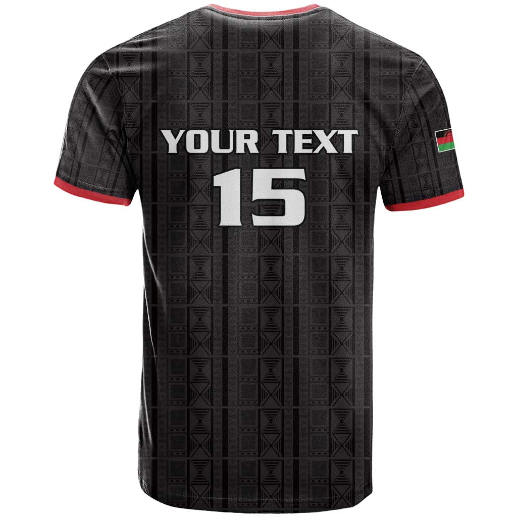 Custom Malawi Football T shirt Go Champions - Black LT15