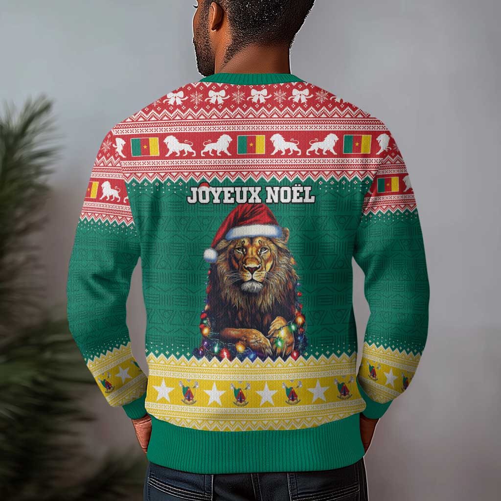 Cameroon Christmas Ugly Christmas Sweater Lion African Santa LT15