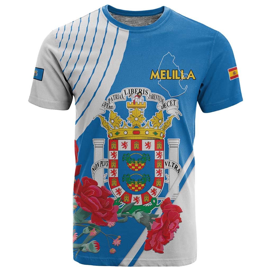 Melilla Spain T shirt Coat Of Arms With Map LT15