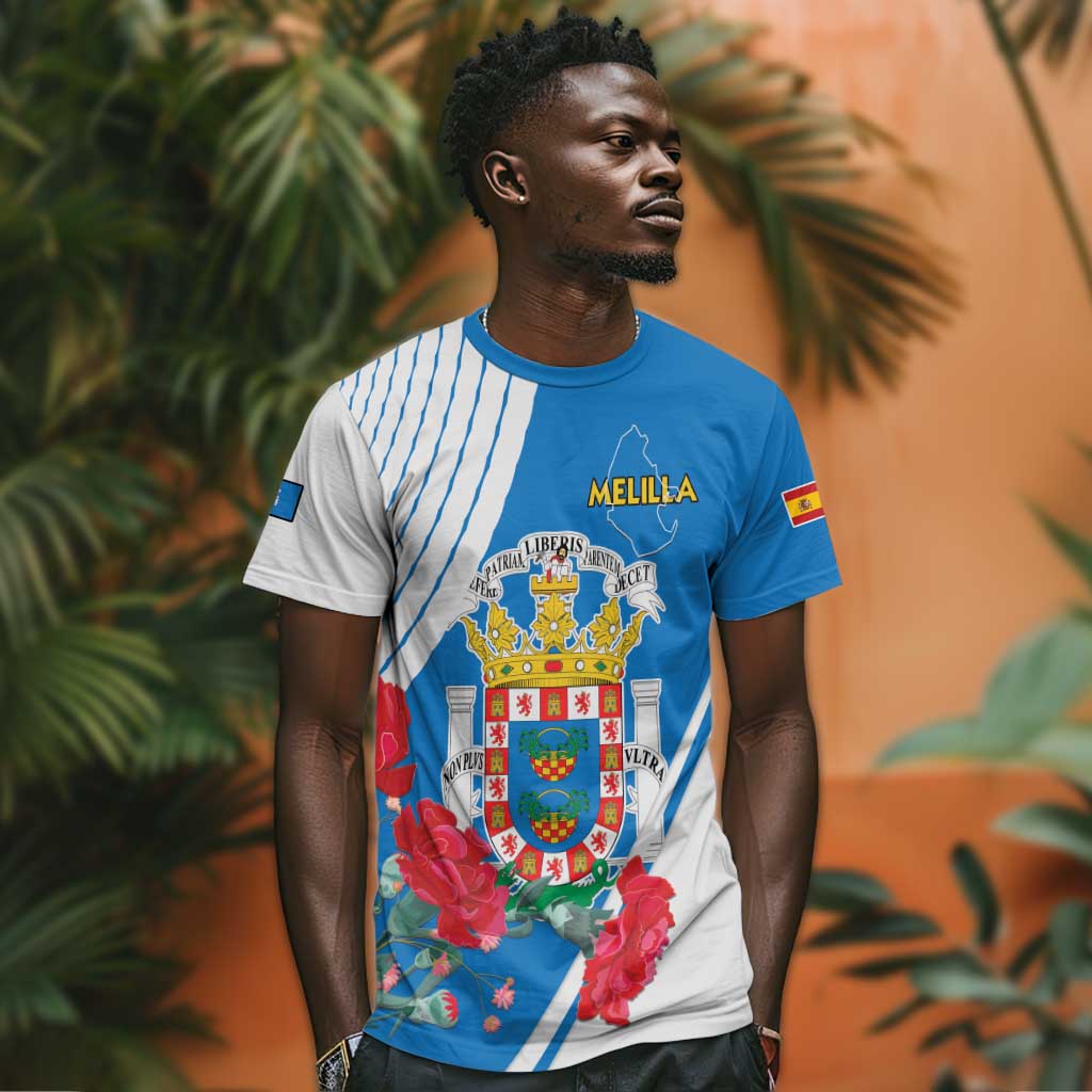 Melilla Spain T shirt Coat Of Arms With Map LT15