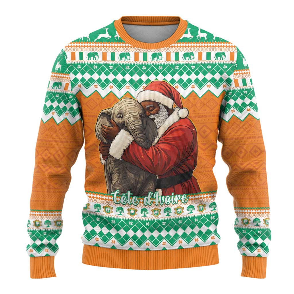 Afro Ivory Coast Christmas Ugly Christmas Sweater Black Santa Afishapa African Pattern LT15