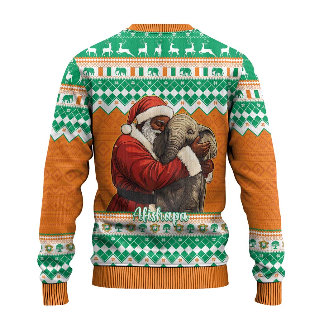 Afro Ivory Coast Christmas Ugly Christmas Sweater Black Santa Afishapa African Pattern LT15