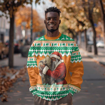 Afro Ivory Coast Christmas Sweatshirt Black Santa Afishapa - African Pattern LT15