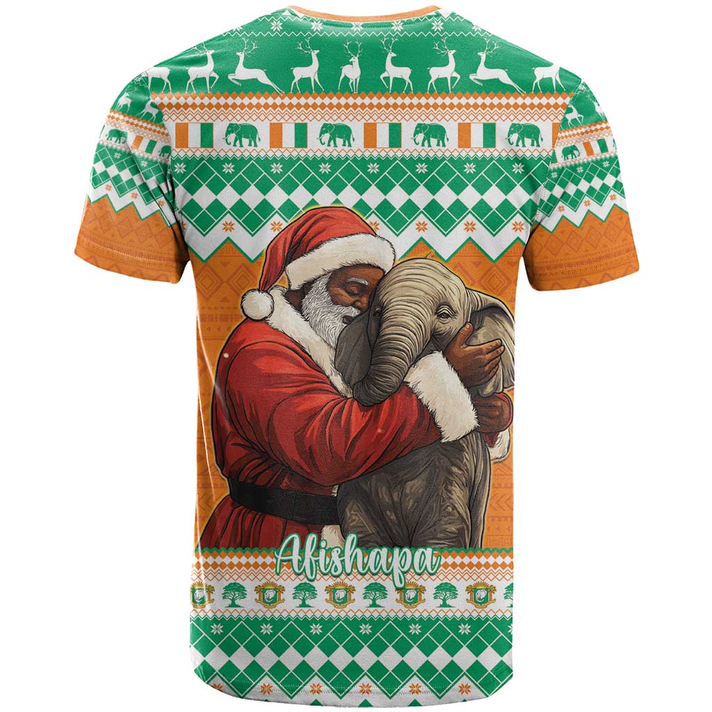 Afro Ivory Coast Christmas T shirt Black Santa Afishapa - African Pattern LT15