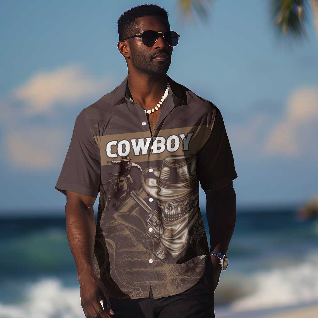 Personalised Skull Cowboy Hawaiian Shirt Wild West Reborn LT15