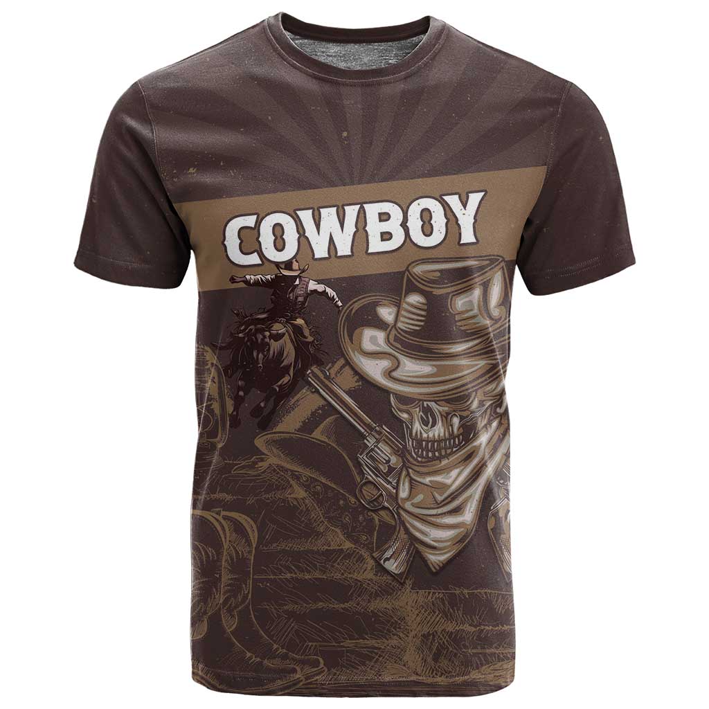Personalised Skull Cowboy T shirt Wild West Reborn LT15