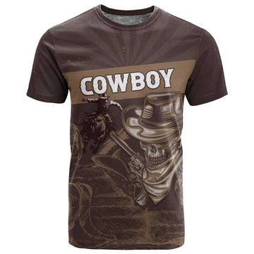 Personalised Skull Cowboy T shirt Wild West Reborn LT15