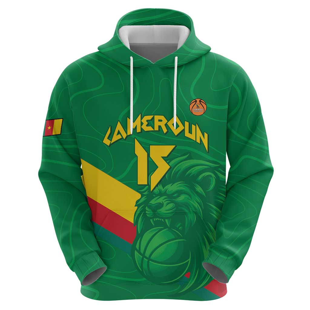 Custom Cameroon Basketball Hoodie Go Champions Indomitable Lions LT15