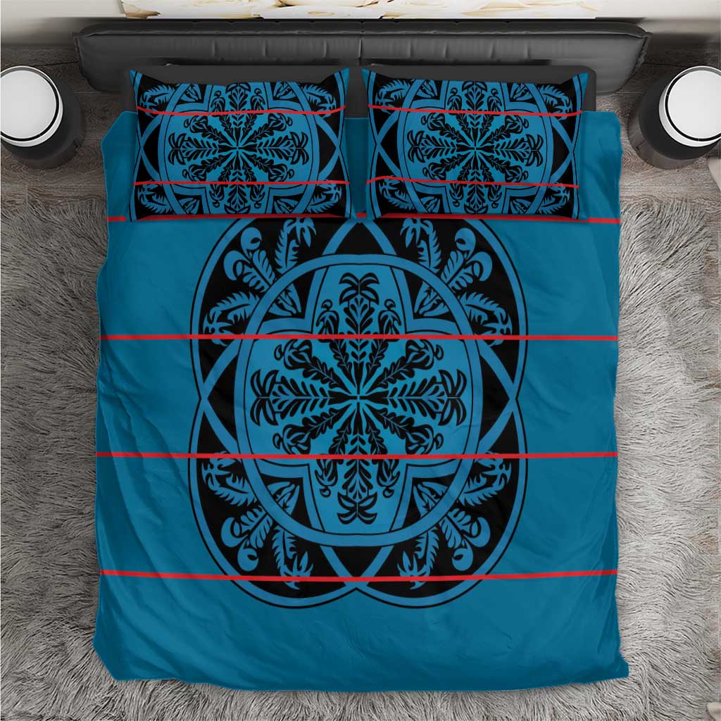 Basotho Blanket Bedding Set Lesotho Kharetsa Seanamarena Heritage - Blue LT15