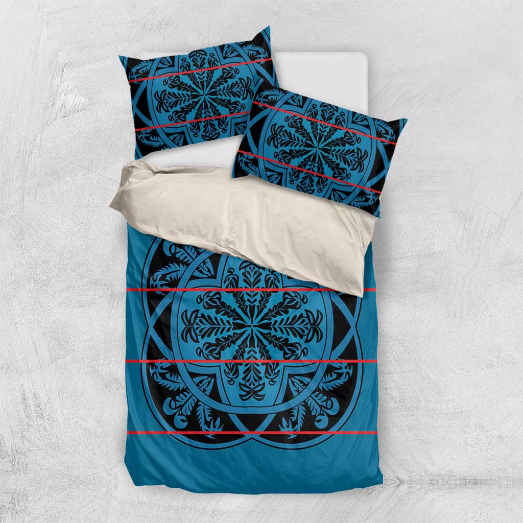 Basotho Blanket Bedding Set Lesotho Kharetsa Seanamarena Heritage - Blue LT15